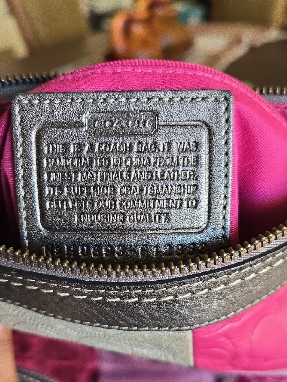Coach Patchwork Leather Crossbody Bag in Pink & Metallic Silver - Picture 2 of 15